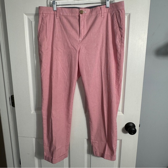 Tommy Hilfiger red/white pants, size 14, cropped, lightweight, spring, casual - Picture 4 of 12